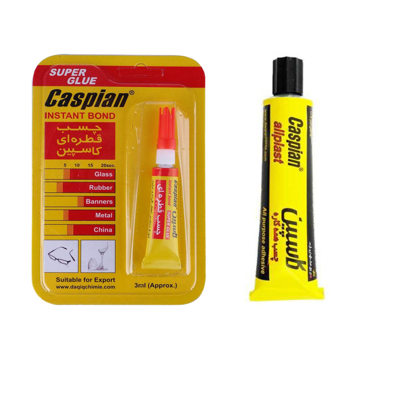 تصویر چسب همه کاره و قطره ای کاسپین مدل 2in1 حجم 50 میلی لیتر بسته 2 عددی 