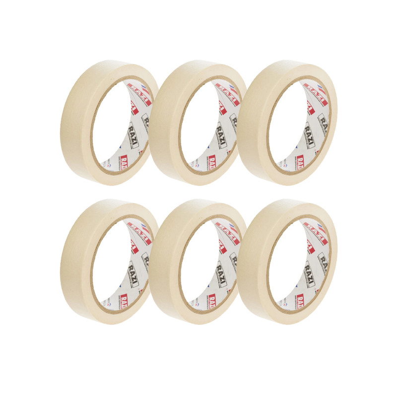 تصویر چسب کاغذی رازی مدل 2406 عرض 2.5 سانتی متر بسته 6 عددی 