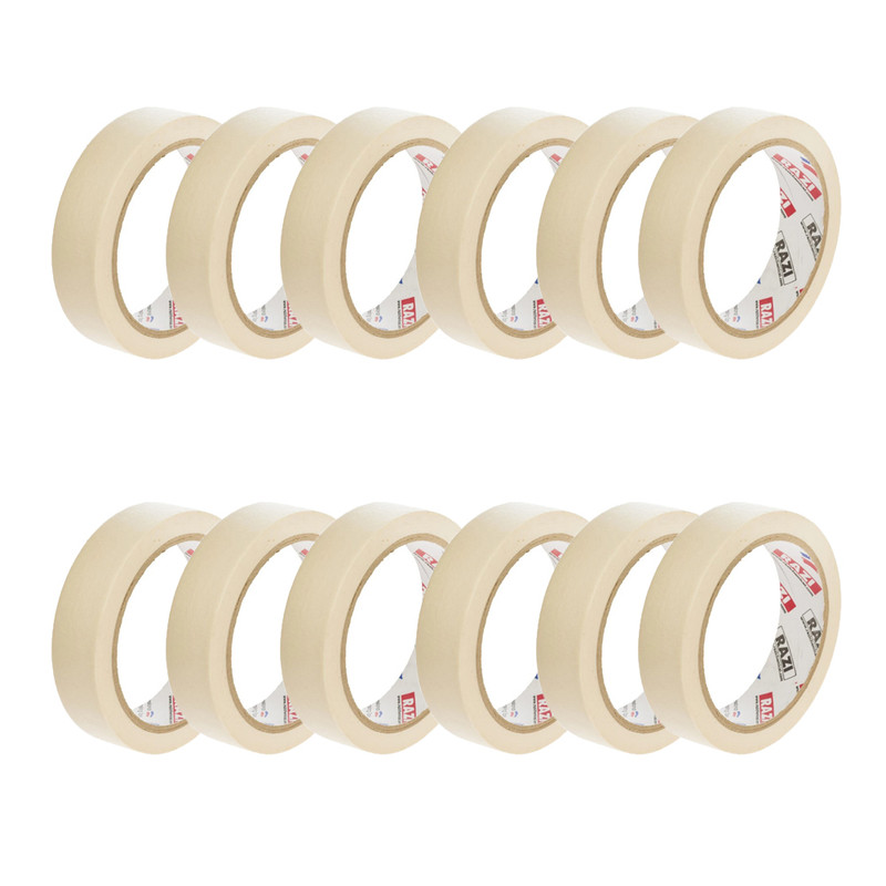 تصویر نوار چسب کاغذی رازی مدل 2412 پهنای 2.4 سانتی متر بسته 12 عددی 