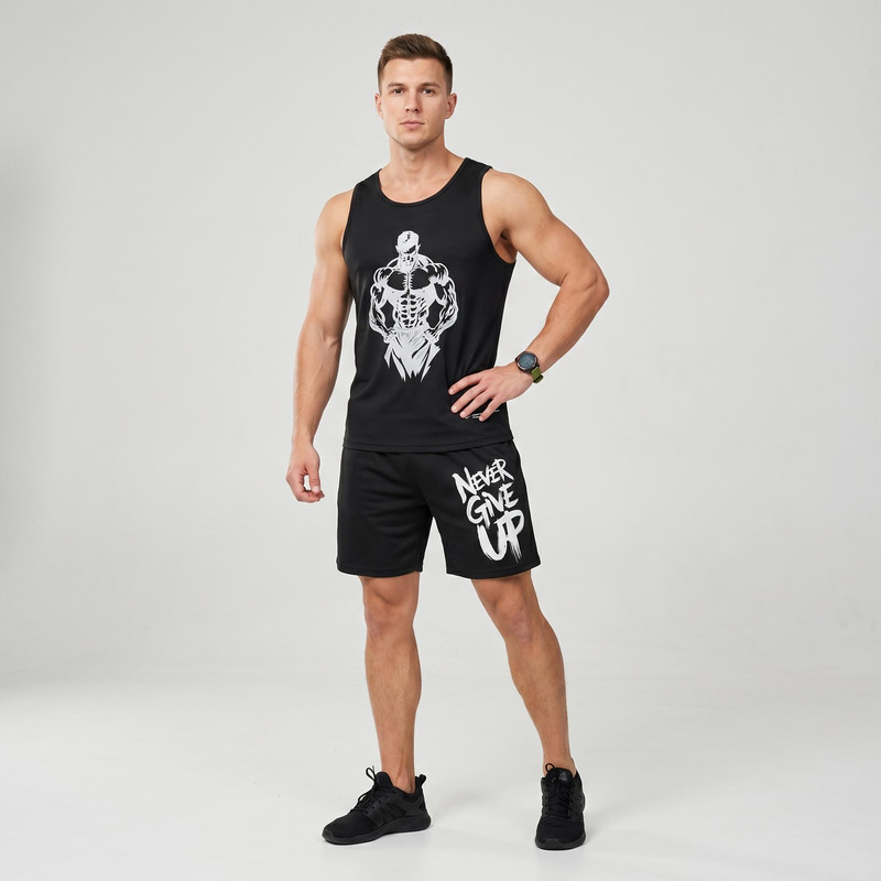 ست تاپ و شلوارک ورزشی مردانه مدل gymhu