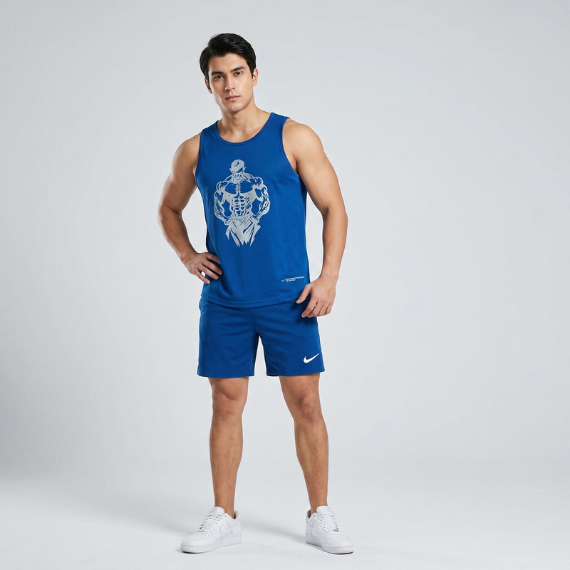 ست تاپ و شلوارک ورزشی مردانه مدل gymHUt&amp;s.bl
