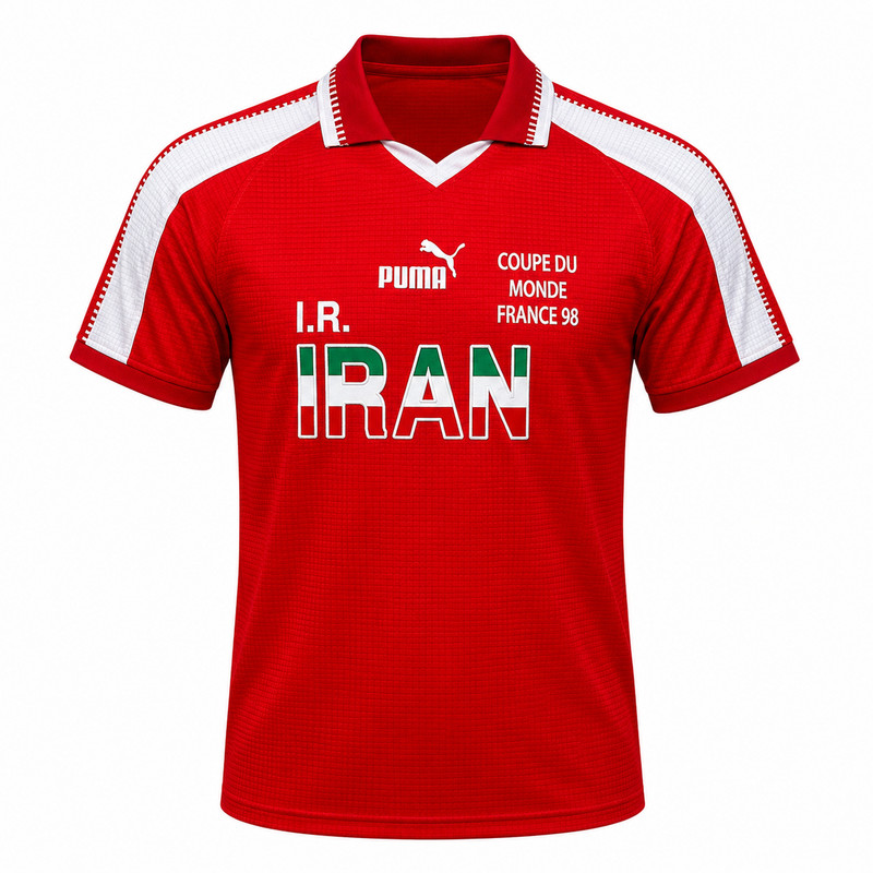 پولوشرت آستین کوتاه ورزشی مردانه مدل کیت دوم ایران جام جهانی کد 1998 - 02