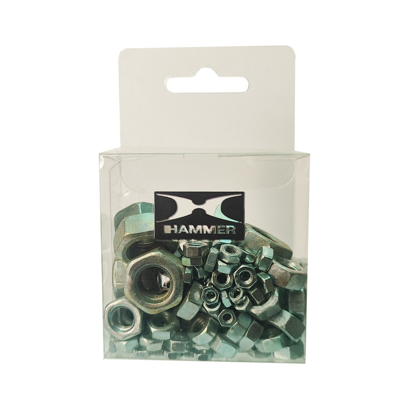 مهره هامر مدل شش ضلعی آهنی کد Home FIX HEX بسته 130 عددی