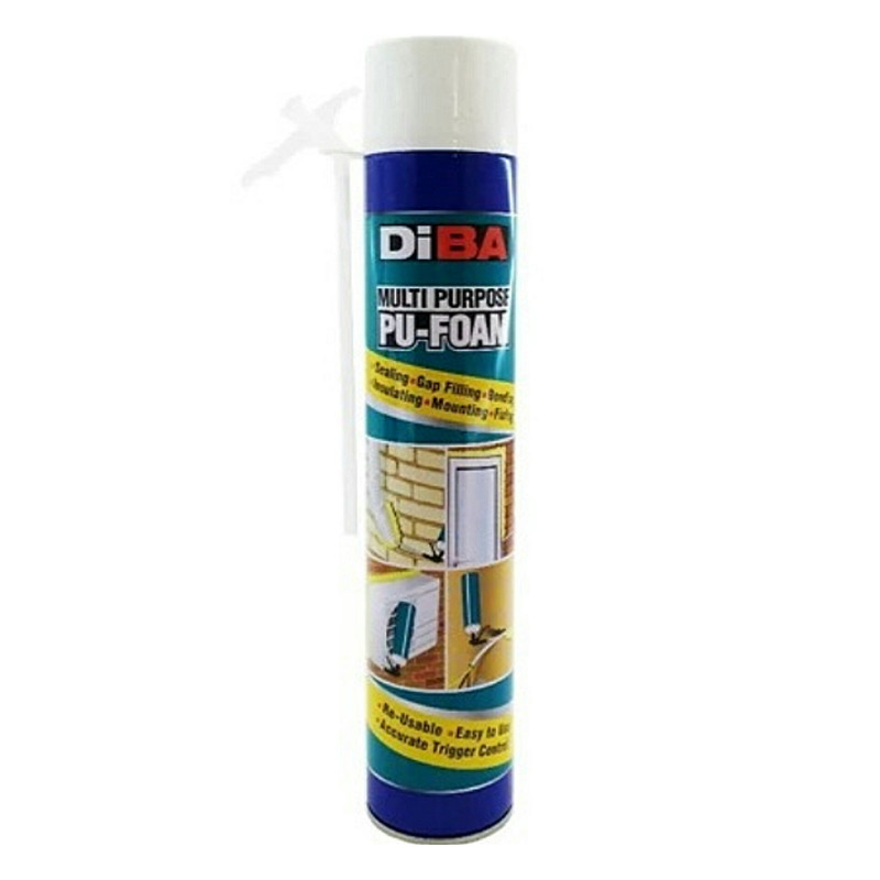 اسپری فوم پلی یورتان دیبا مدل PU-FOAM حجم 750 میلی لیتر