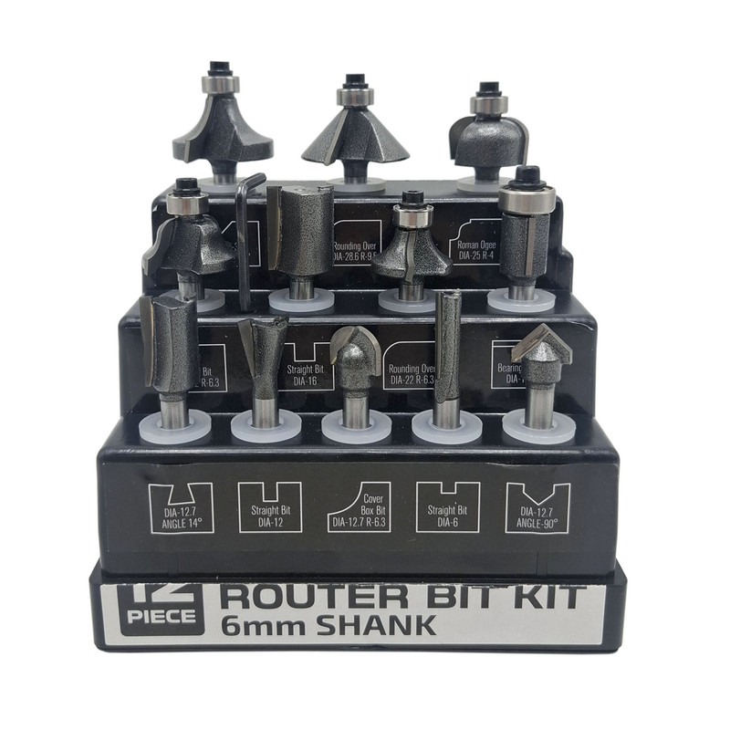 تیغ اوور فرز صنعتی پلاتینیوم مدل YP-SHEFT6MM مجموعه 12 عددی