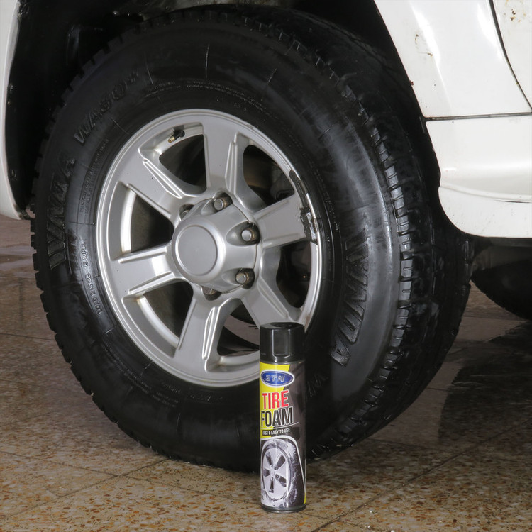 اسپری واکس و فوم لاستیک خودرو اس تی ان مدل STN Tire Cleaner حجم 650 میلی لیتر