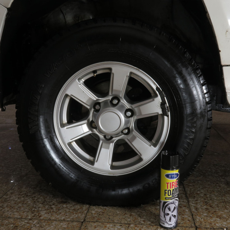 اسپری واکس و فوم لاستیک خودرو اس تی ان مدل STN Tire Cleaner حجم 650 میلی لیتر