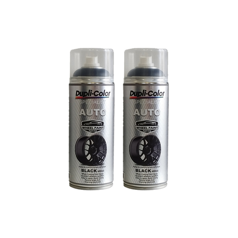 اسپری رنگ رینگ دوپلی کالر مدل wheel paint حجم 400 میلی لیتر مجموعه مجموعه 2 عددی