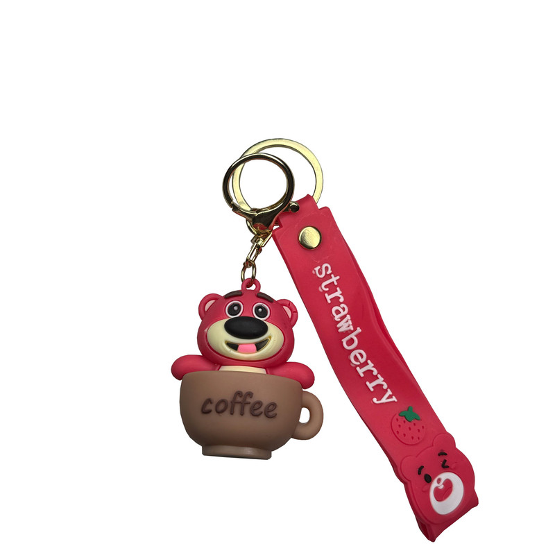 جاسوئیچی و جاکلیدی  خودرو ام آر جی مدل C007 طرح سیلیکون coffe Bear