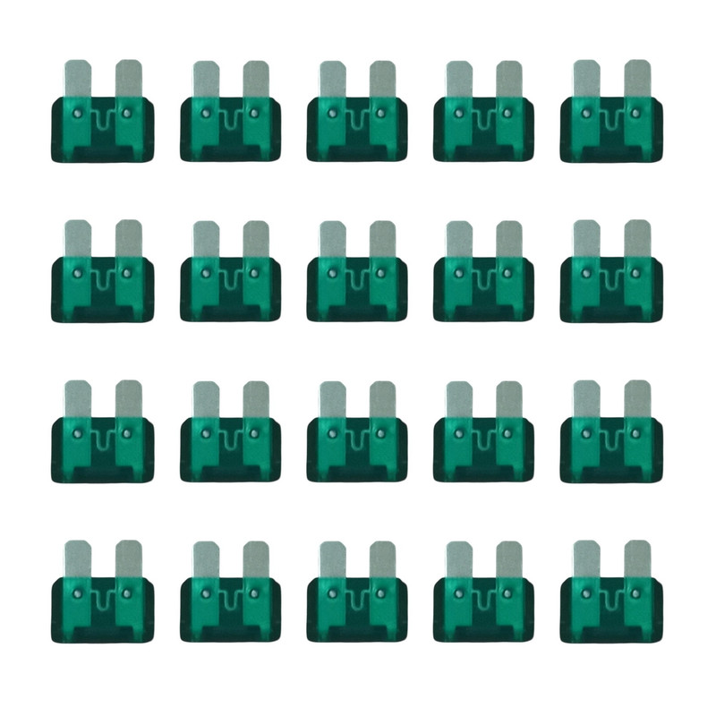 فیوز 2 پایه خودرو بوف 30 آمپر مدل FLOSSER مجموعه 20عددی