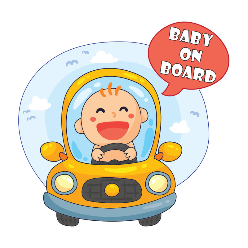 استیکر خودرو طرح baby on board کد 10