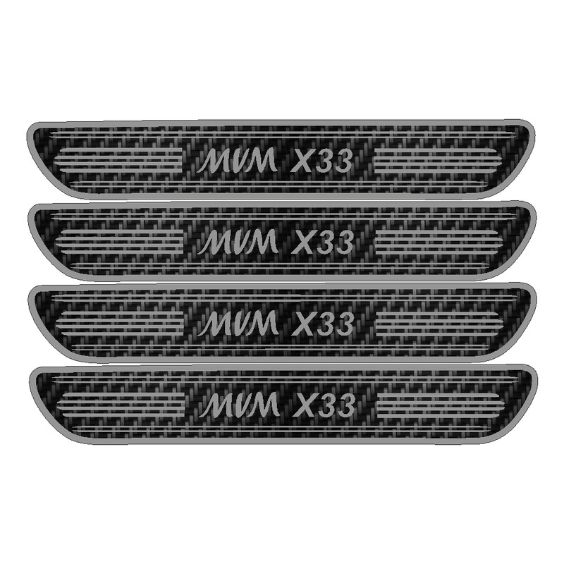 برچسب بدنه خودرو مهدیار مدل کربن کد sp137 مناسب برای ام وی ام X33 بسته 4 عددی