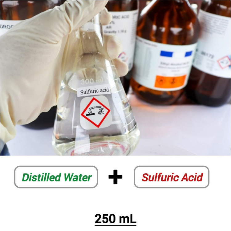 آب اسید باتری رفرنس کمیکالز مدل Sulfuric Acid حجم ۲۵۰ میلیلیتر