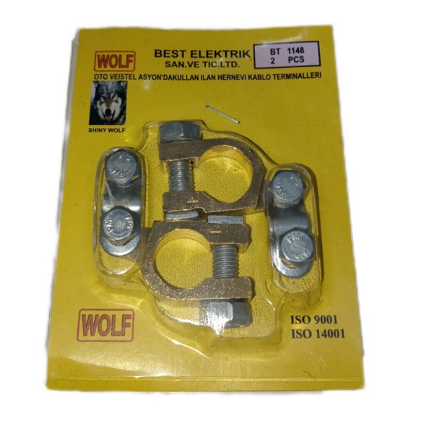 بست باتری ولف مدل تمام برنجی کد wolf070 بسته دو عددی