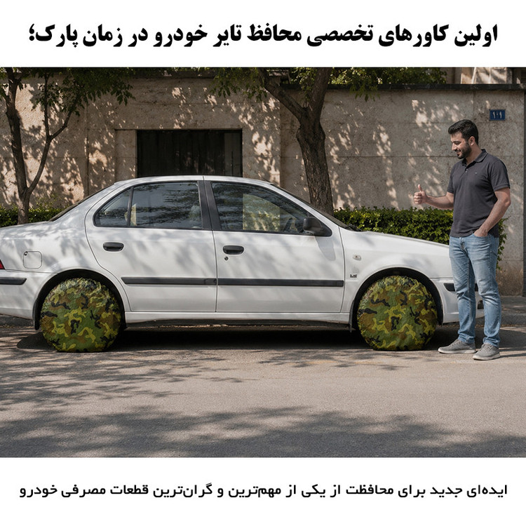 کاور محافظ تایر خودرو مدل Guard Plus مناسب برای پژو 206 و 207 مجموعه دو عددی
