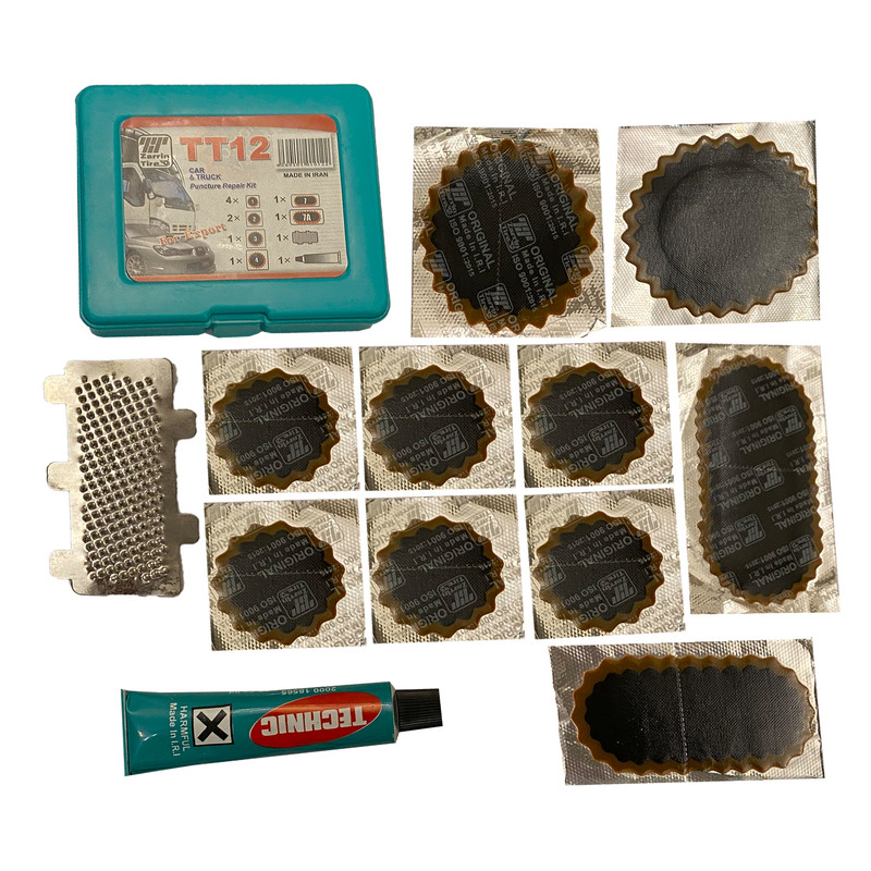 چسب و وصله لاستیک خودرو زرین تایر مدل TT-0012 مجموعه 12 عددی