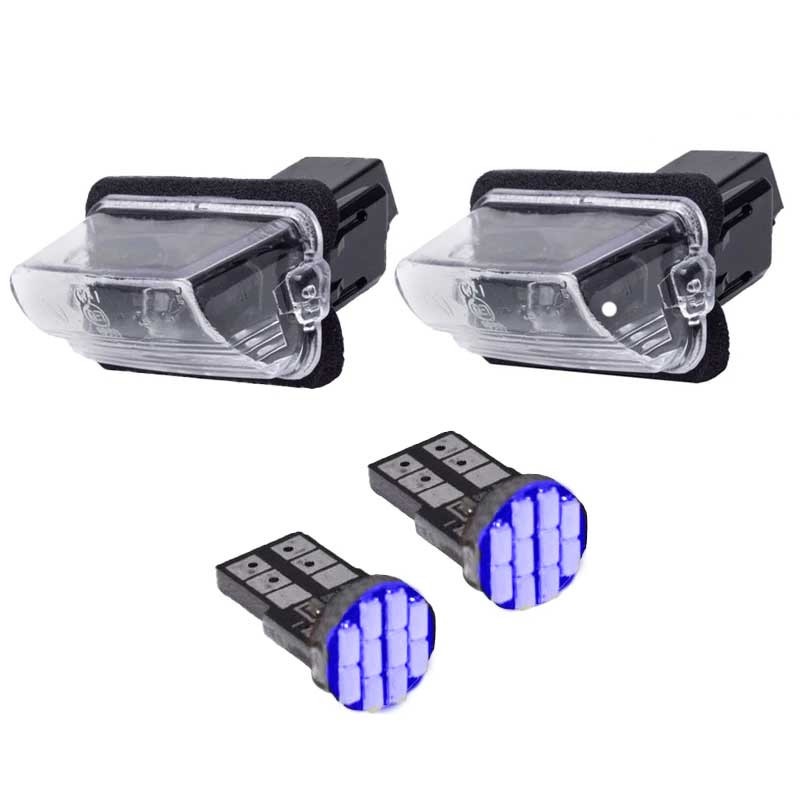 چراغ پلاک خودرو قطعه سازان کبیر مدل EK-207BLU-3010357 مناسب برای پژو 207 به همراه لامپ مجموعه 4 عددی