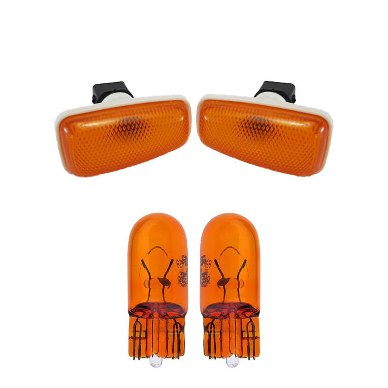 چراغ گلگیر خودرو قطعه سازان کبیر مدل LIGHT-NISSANORG-30947 مناسب برای نیسان وانت به همراه لامپ مجموعه 4 عددی