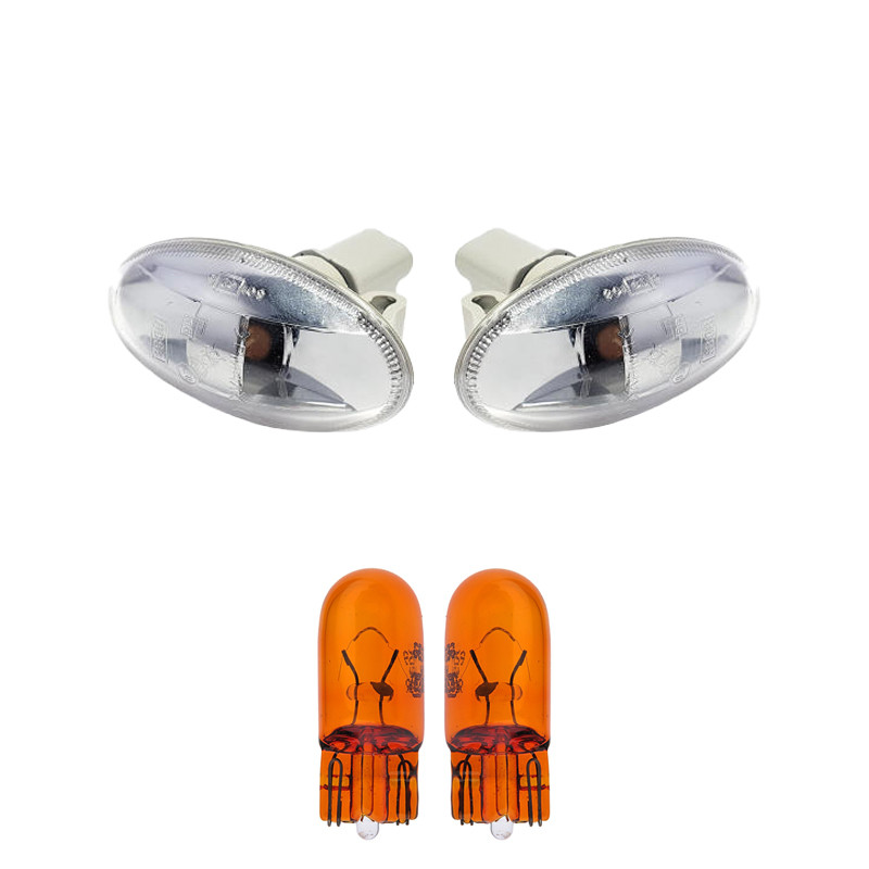 چراغ گلگیر خودرو قطعه سازان کبیر مدل LIGHT-207WH-30962 مناسب برای پژو 207 به همراه لامپ مجموعه 4 عددی