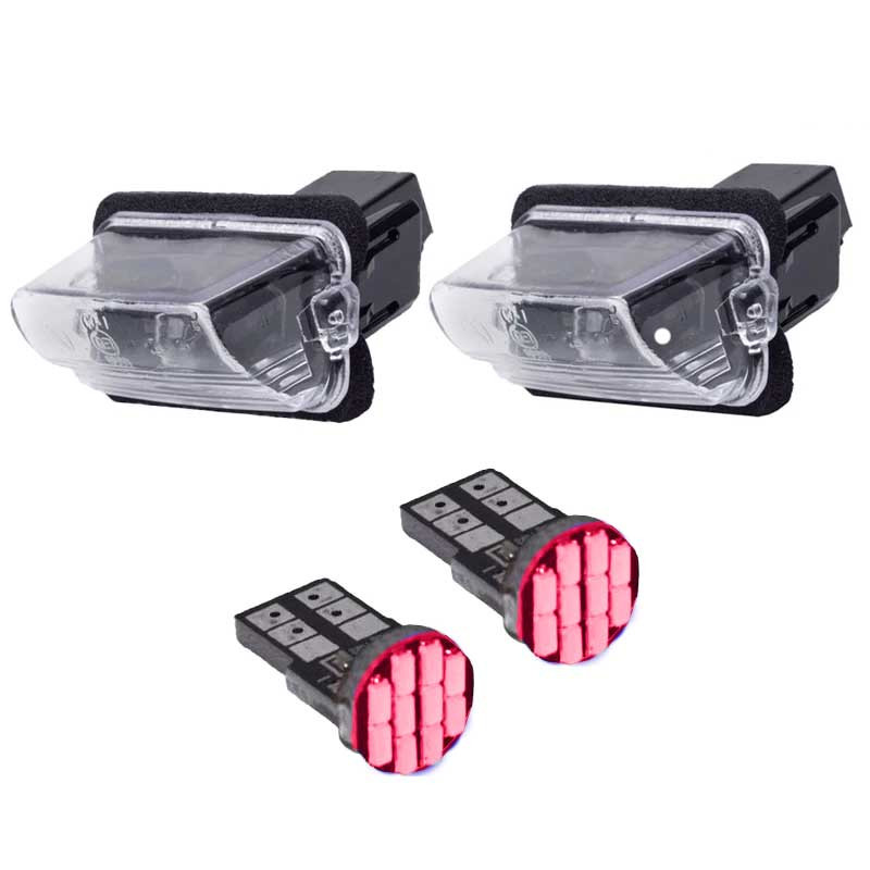 چراغ پلاک خودرو قطعه سازان کبیر مدل EK-207RED-3010359 مناسب برای پژو 207 به همراه لامپ مجموعه 4 عددی