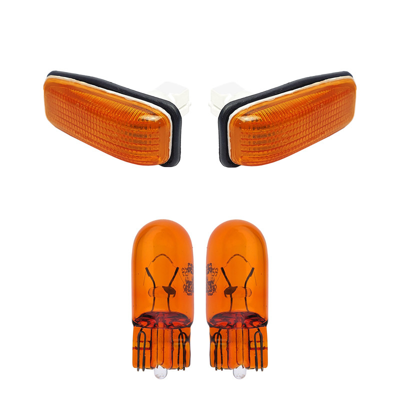 چراغ گلگیر خودرو قطعه سازان کبیر مدل LIGHT-SAMANDORG-30952 مناسب برای سمند سورن به همراه لامپ مجموعه 4 عددی