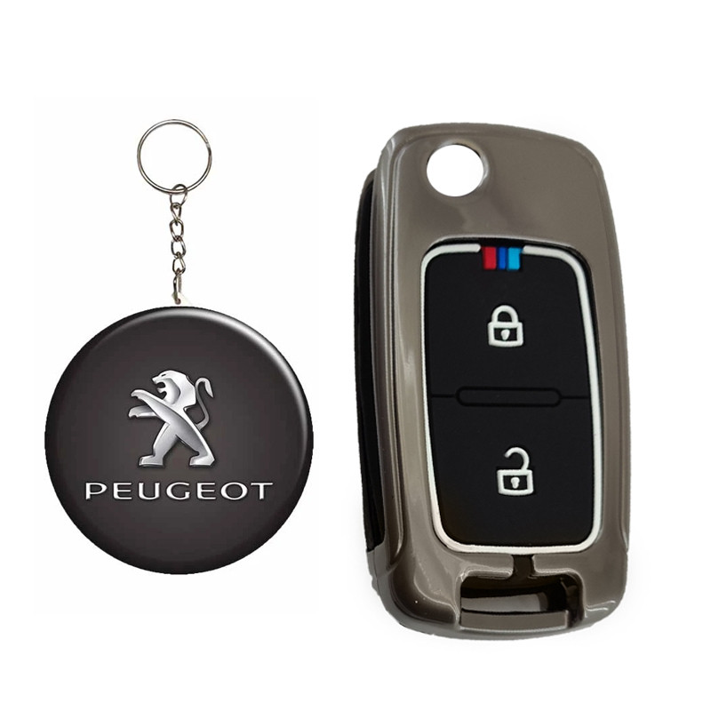 کاور ریموت و سوئیچ خودرو کالانیکس مدل COV-405-10396 طرح فلزی مناسب برای پژو 405 به همراه جاسوئیچی