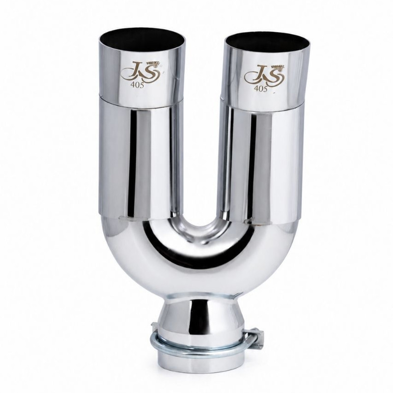 سر اگزوز دولول خودرو مدل JS کد 405 طرح شکاری تمام آبکاری