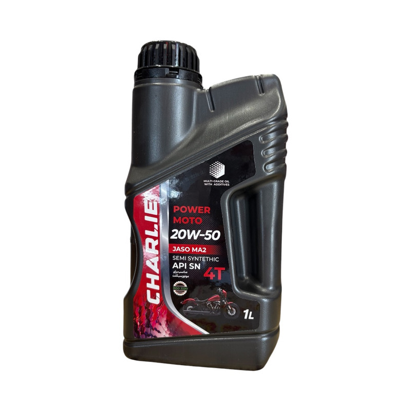 روغن موتور سیکلت تمام سنتتیک چارلی مدل SN 20W-50 حجم 1 لیتر