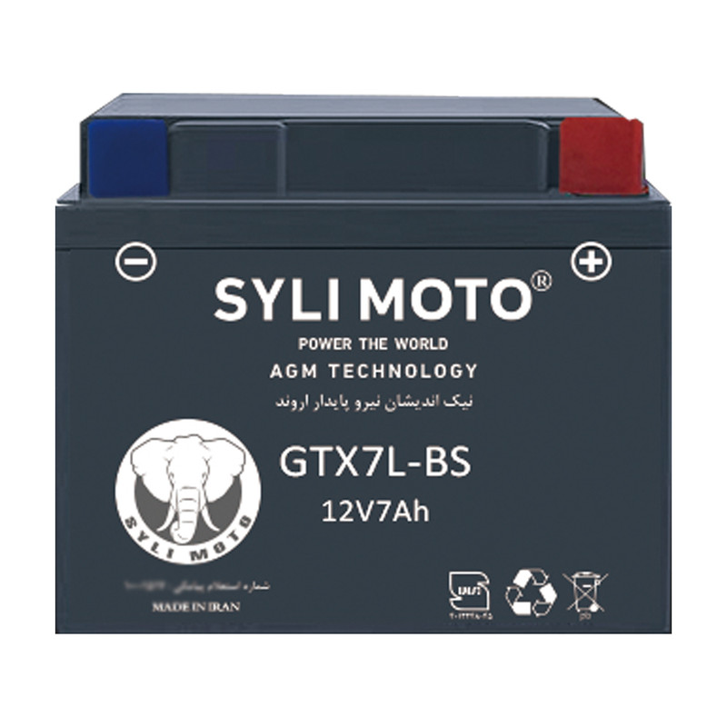 باتری موتورسیکلت 12ولت7 آمپر سایلی موتو مدل GTX7L-BS