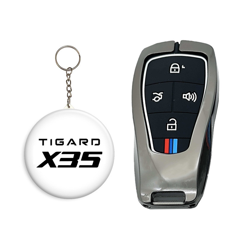 کاور ریموت و سوئیچ خودرو کالانیکس مدل COV-TIGARD-10631 طرح فلزی مناسب برای تیگارد X35 به همراه جاسوئیچی