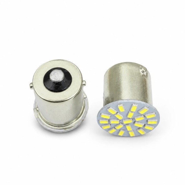 لامپ ال ای دی خودرو سام مدل فندقی 22smd کد w پایه تک کنتاکت ۱۱۵۶ مجموعه دو عددی