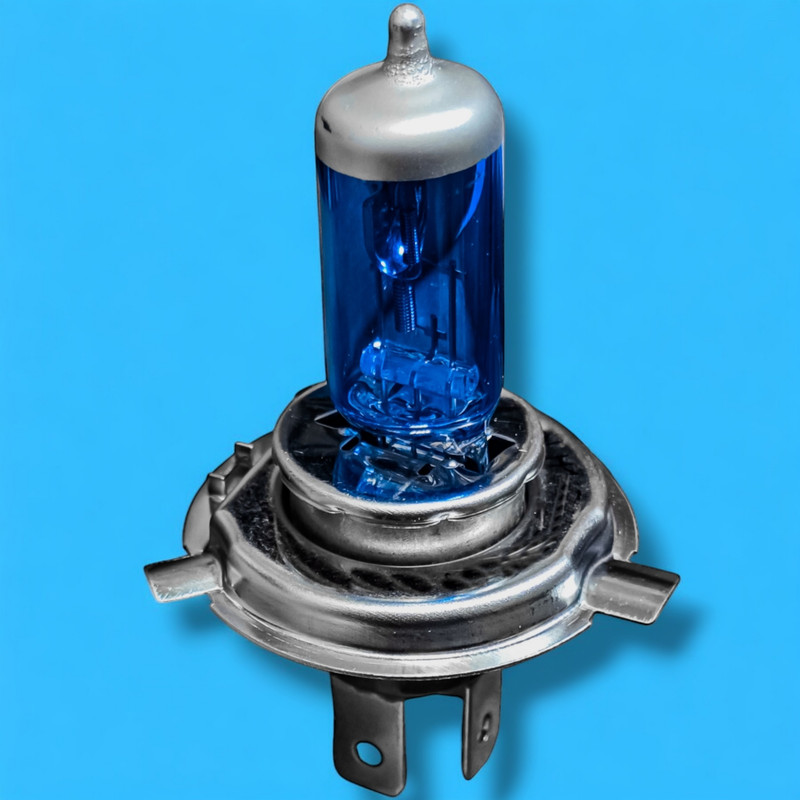 لامپ نور پایین و نور بالا چراغ جلو تک حالته بست یدک مدل یخی کد E21 پایه H4 مناسب برای بی ام و سری ۳ بسته ۲ عددی