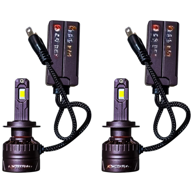 لامپ هدلایت چراغ جلو تک حالته بست یدک مدل یخی کد VX5 پایه H7 بسته ۲ عددی