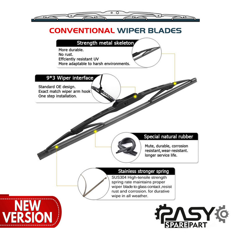 تیغه برف پاککن پاسیکو مدل METAL WIPER مناسب برای پژو پرشیا بسته 2 عددی