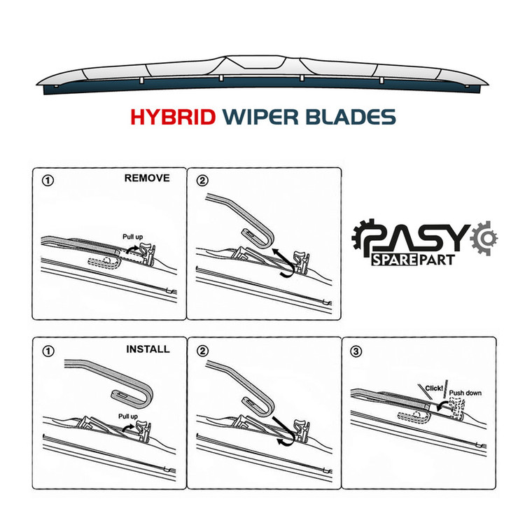 تیغه برف پاککن پاسیکو مدل HYBRID PLUS مناسب برای هیوندای سوناتا NF بسته 2 عددی
