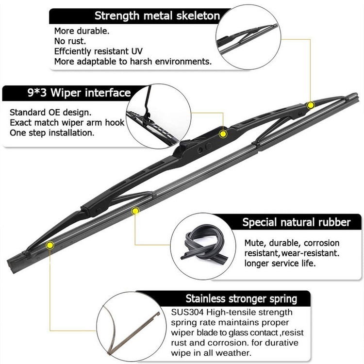 تیغه برف پاککن پاسیکو مدل METAL WIPER مناسب برای ساینا بسته 2 عددی