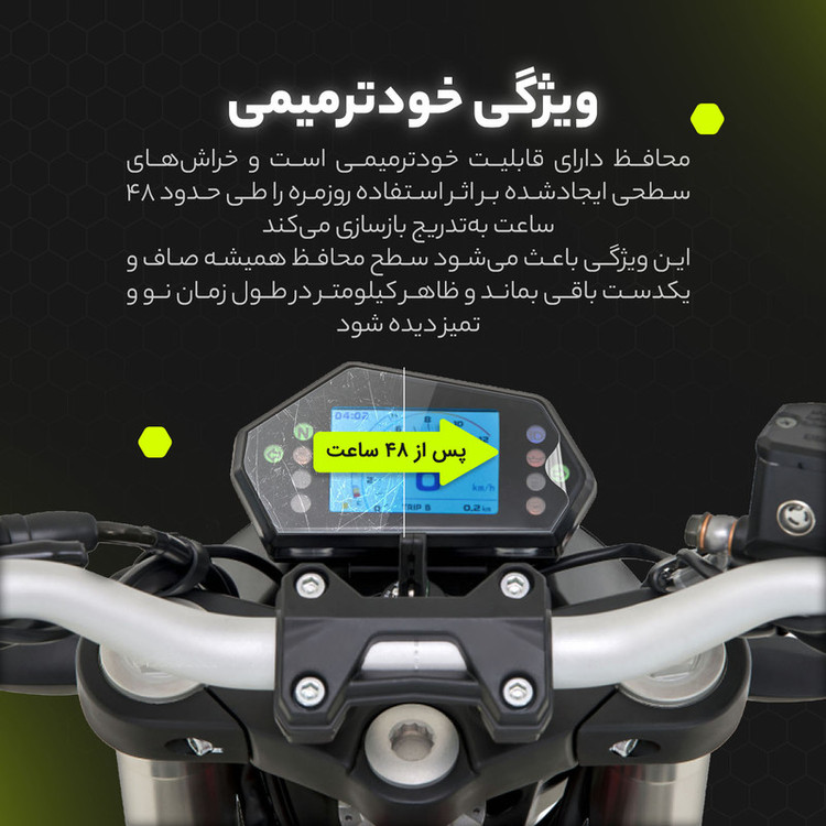 برچسب محافظ صفحه کیلومتر موتور سیکلت مولتی نانو مدل X-S1T مناسب برای زونتس Z2 200 G1 ABS